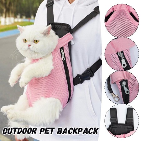 Pet Cat Dog Carrier Backpack (Pink)