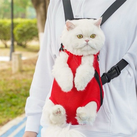 Pet Cat Dog Carrier Backpack (red)